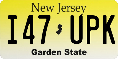 NJ license plate I47UPK