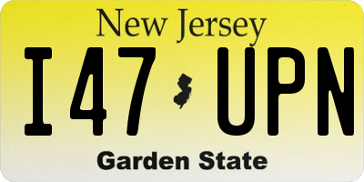 NJ license plate I47UPN