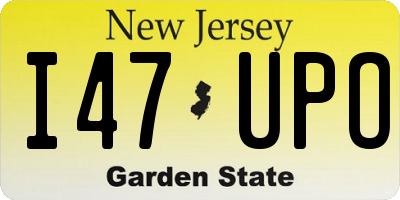 NJ license plate I47UPO