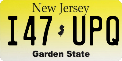 NJ license plate I47UPQ