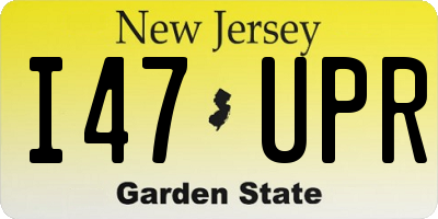 NJ license plate I47UPR