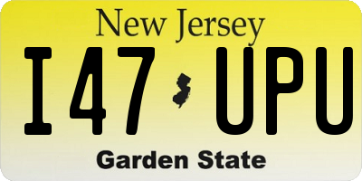 NJ license plate I47UPU