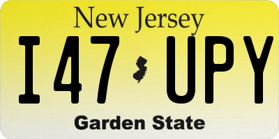 NJ license plate I47UPY