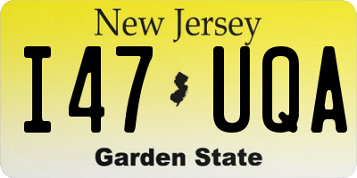 NJ license plate I47UQA