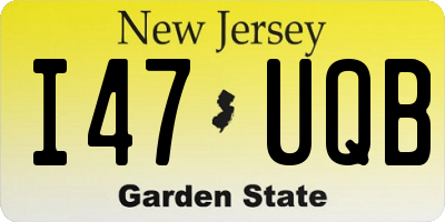 NJ license plate I47UQB