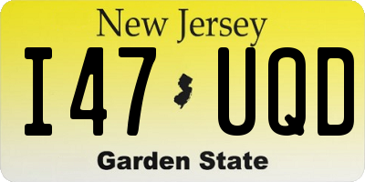 NJ license plate I47UQD