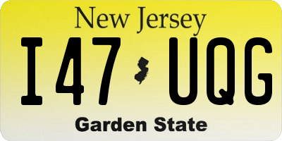NJ license plate I47UQG