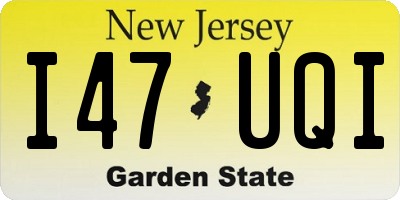 NJ license plate I47UQI