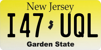 NJ license plate I47UQL
