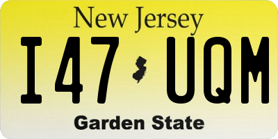 NJ license plate I47UQM