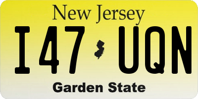 NJ license plate I47UQN