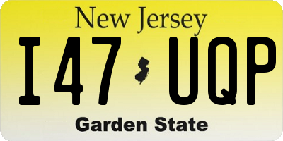 NJ license plate I47UQP