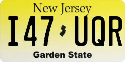 NJ license plate I47UQR