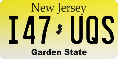 NJ license plate I47UQS