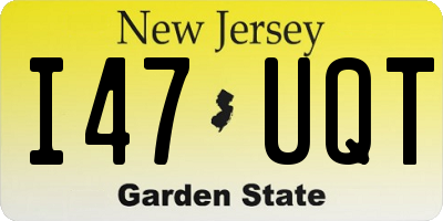 NJ license plate I47UQT