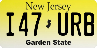 NJ license plate I47URB