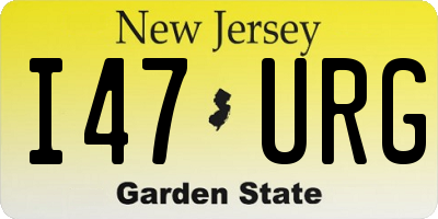 NJ license plate I47URG