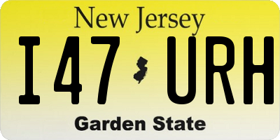 NJ license plate I47URH