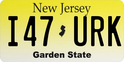 NJ license plate I47URK