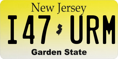 NJ license plate I47URM