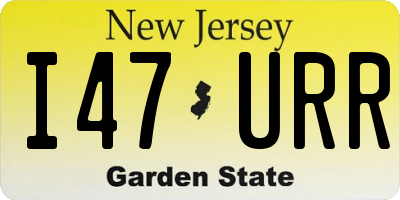 NJ license plate I47URR