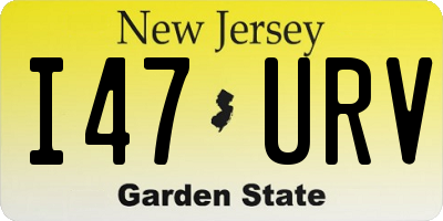 NJ license plate I47URV