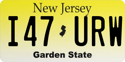 NJ license plate I47URW