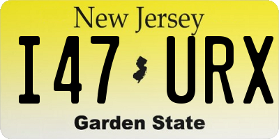 NJ license plate I47URX