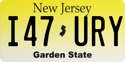 NJ license plate I47URY