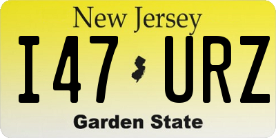NJ license plate I47URZ
