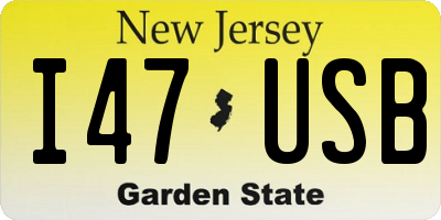 NJ license plate I47USB