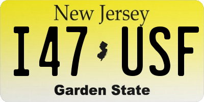 NJ license plate I47USF