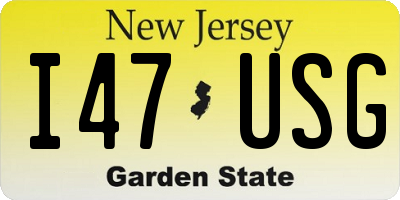 NJ license plate I47USG