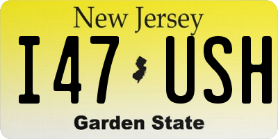 NJ license plate I47USH