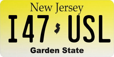 NJ license plate I47USL