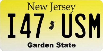 NJ license plate I47USM