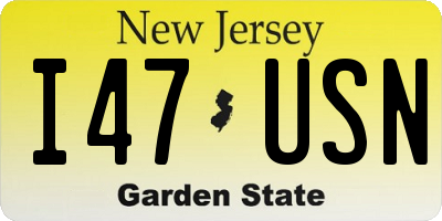 NJ license plate I47USN