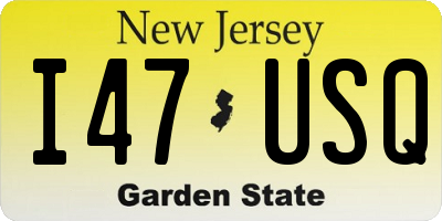 NJ license plate I47USQ