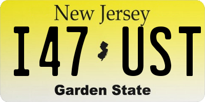 NJ license plate I47UST