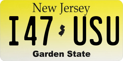 NJ license plate I47USU