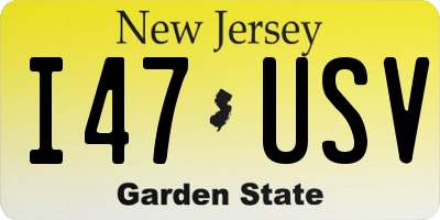 NJ license plate I47USV