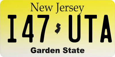 NJ license plate I47UTA