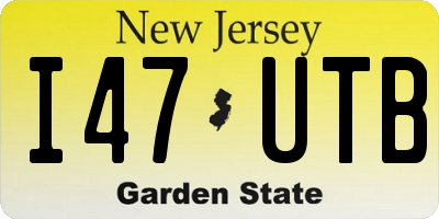 NJ license plate I47UTB