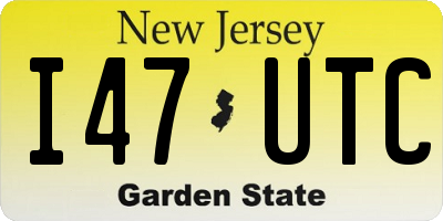 NJ license plate I47UTC