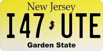 NJ license plate I47UTE