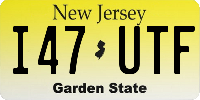 NJ license plate I47UTF