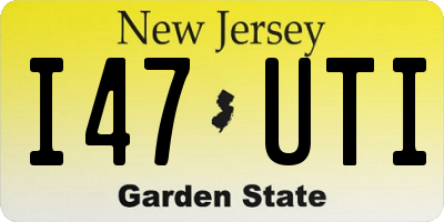 NJ license plate I47UTI