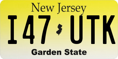 NJ license plate I47UTK