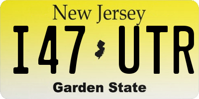 NJ license plate I47UTR