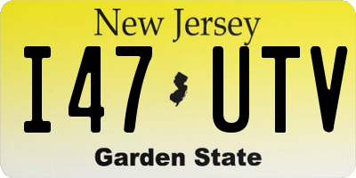NJ license plate I47UTV